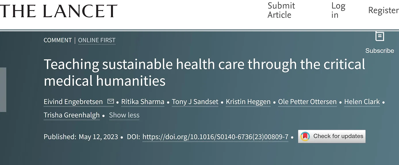 Teaching sustainable health care through the critical medical humanities